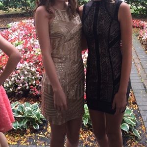 Gold and White homecoming dress